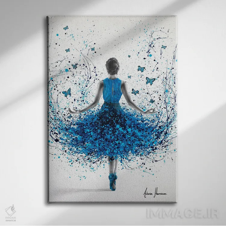 تابلو دکوراتیو رقاص باله پروانه ای اثر اشوین هریسون - نمای روبهرو روی دیوار