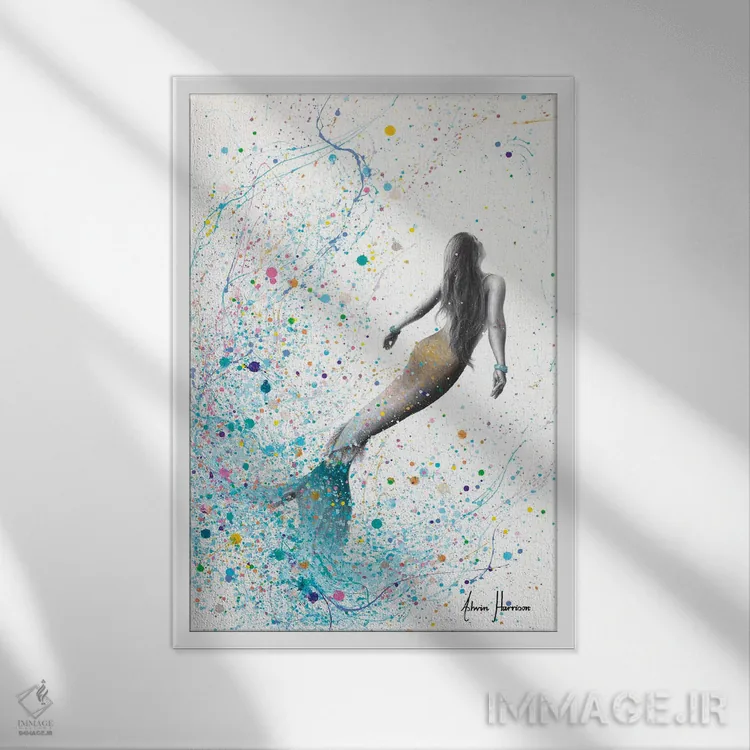 تابلو دکوراتیو رویابین دریا اثر اشوین هریسون - نمای قابدار سفید