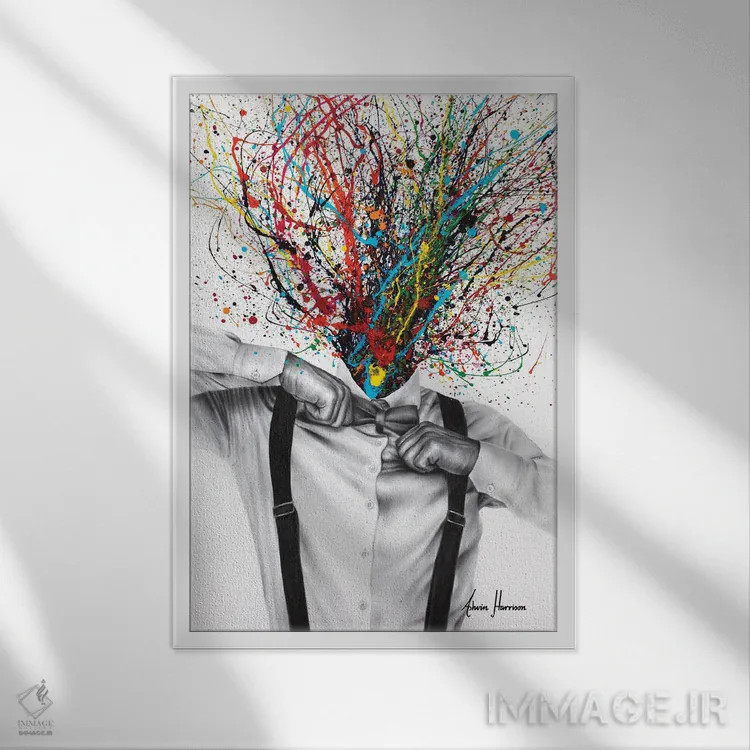 تابلو دکوراتیو شفافیت معاصر اثر اشوین هریسون - نمای قابدار سفید