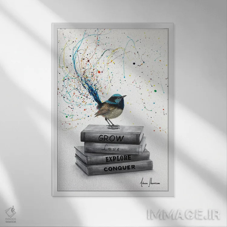 تابلو دکوراتیو ساختن کتاب اثر اشوین هریسون - نمای قابدار سفید
