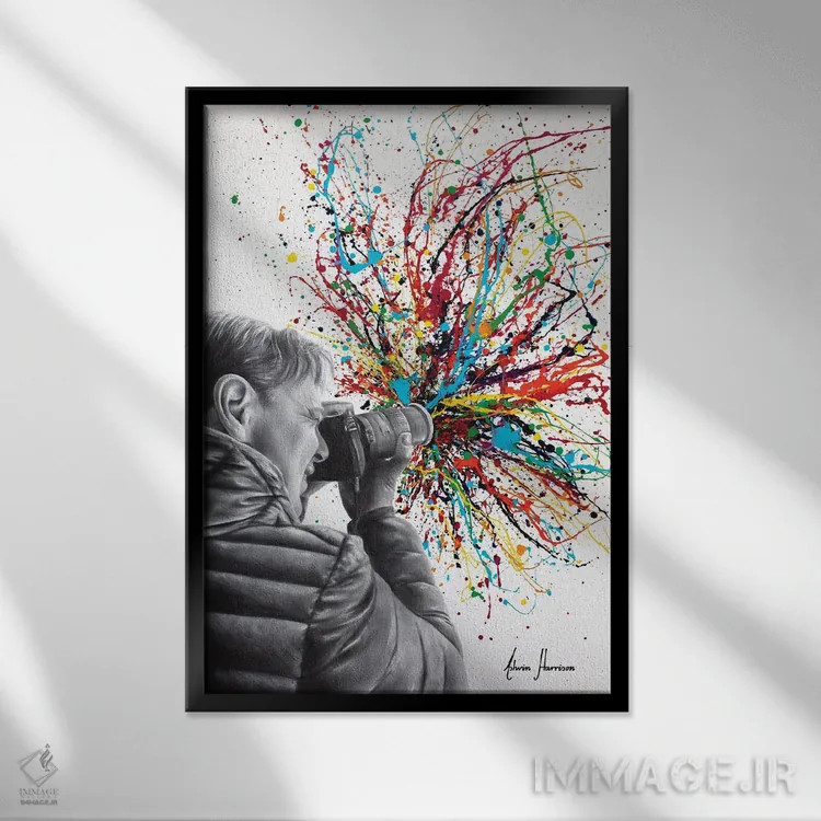 تابلو دکوراتیو احساس عکاسی اثر اشوین هریسون - نمای قابدار مشکی