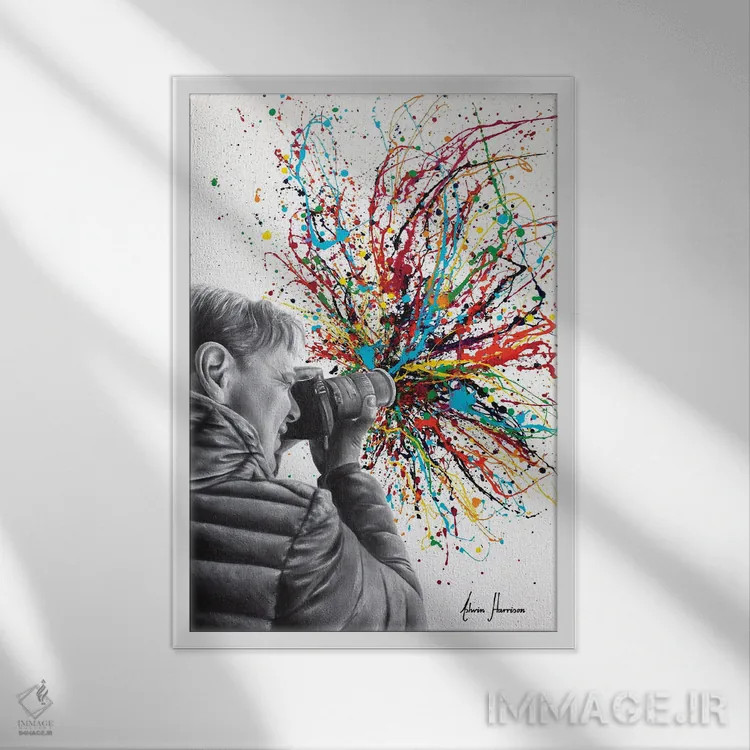 تابلو دکوراتیو احساس عکاسی اثر اشوین هریسون - نمای قابدار سفید