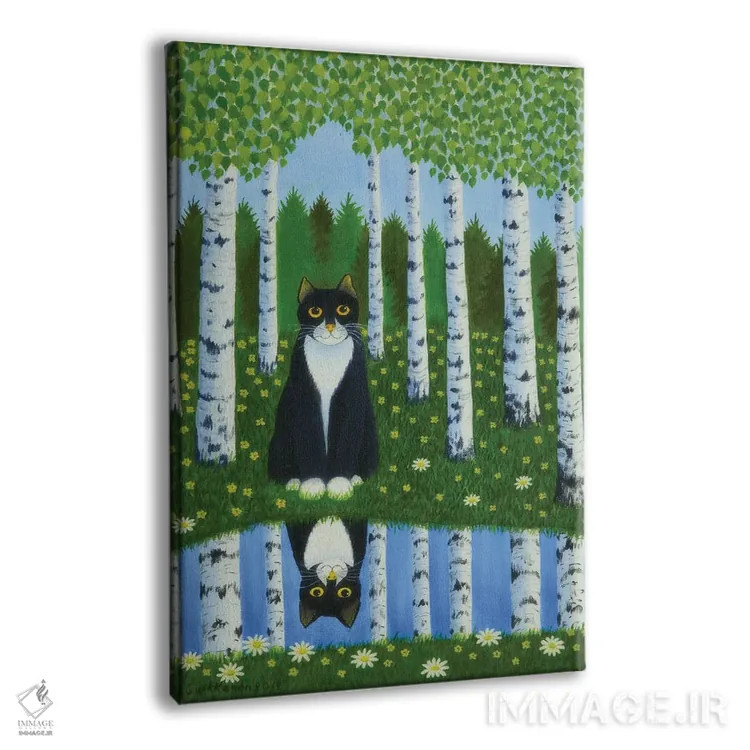 تابلو دکوراتیو گربه تابستانی اثر ویکو سویکانن - نمای پرسپکتیو محصول