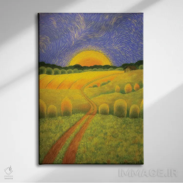 تابلو دکوراتیو صبح روستایی اثر ویکو سویکانن - نمای روبهرو روی دیوار