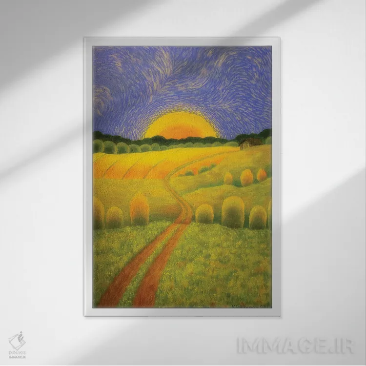 تابلو دکوراتیو صبح روستایی اثر ویکو سویکانن - نمای قابدار سفید