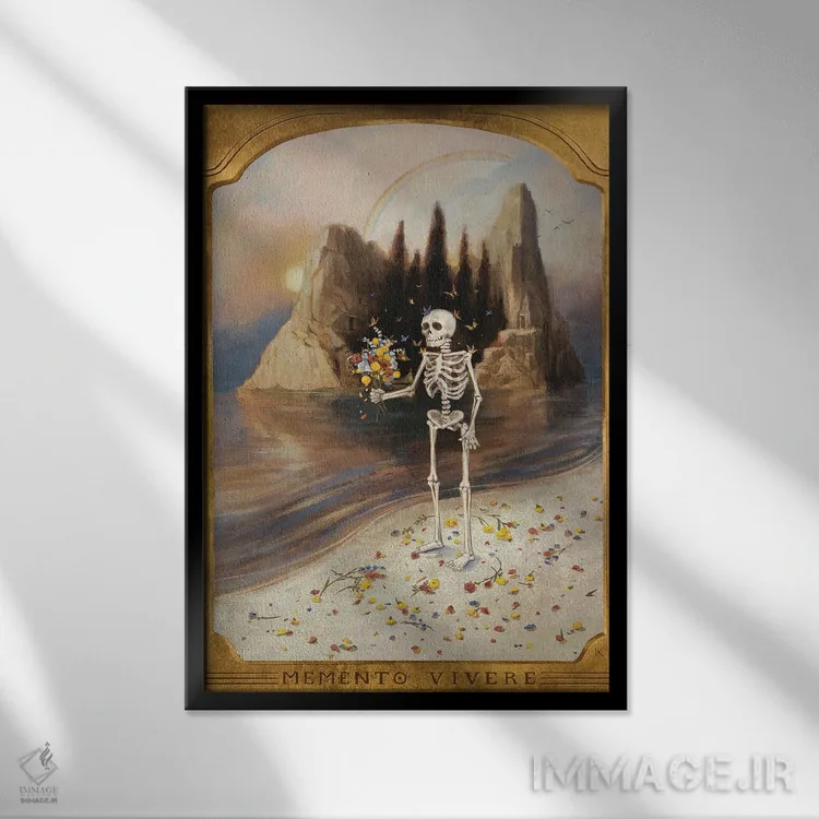 تابلو دکوراتیو به یاد زندگی کردن اثر وارسام کورنیا - نمای قابدار مشکی