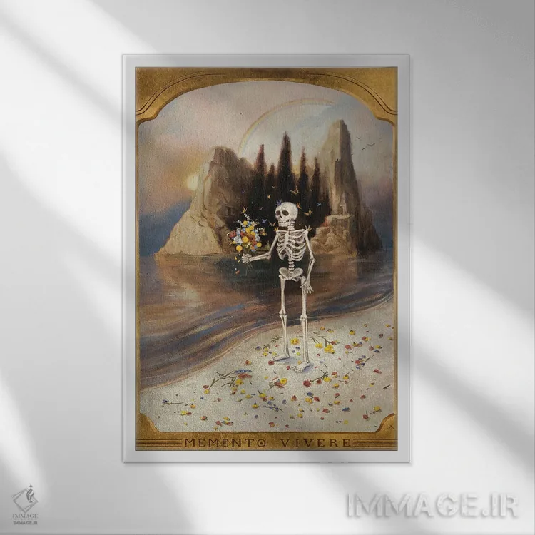 تابلو دکوراتیو به یاد زندگی کردن اثر وارسام کورنیا - نمای قابدار سفید