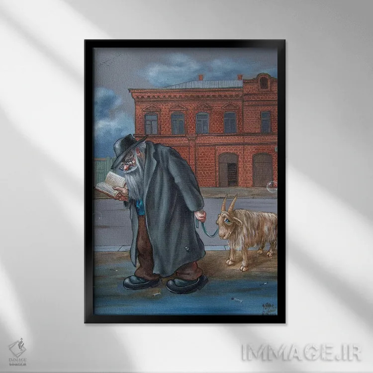 تابلو دکوراتیو حکمت یهودی اثر ویکتور مولو - نمای قابدار مشکی