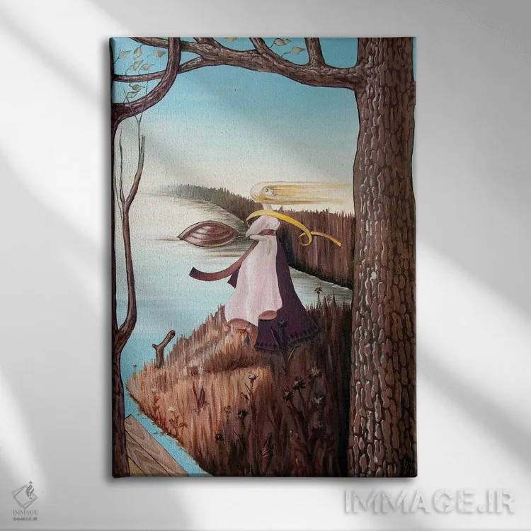 تابلو انتزاعی چخوف اثر ویکتور مولو - نمای روبهرو روی دیوار