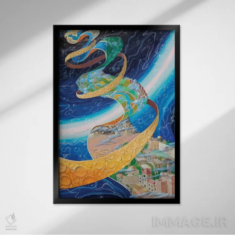 تابلو دکوراتیو بعد چهارم اثر ویکتور مولو - نمای قابدار مشکی