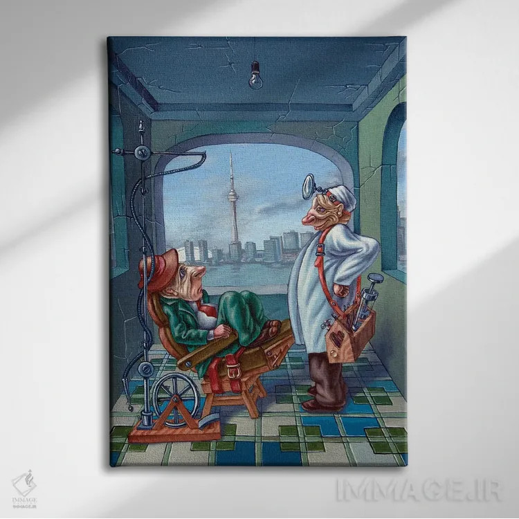 تابلو دکوراتیو دندان پزشک اثر ویکتور مولو - نمای روبهرو روی دیوار