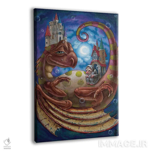 تابلو دکوراتیو اولین رویای اژدهای آسمانی اثر ویکتور مولو - نمای پرسپکتیو محصول