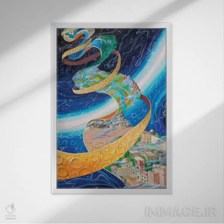 تابلو دکوراتیو بعد چهارم اثر ویکتور مولو - نمای قابدار سفید