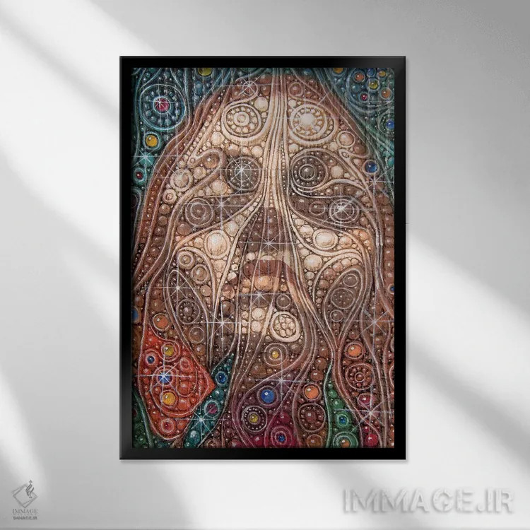 تابلو انتزاعی پرتره تزیینی اثر ویکتور مولو - نمای قابدار مشکی