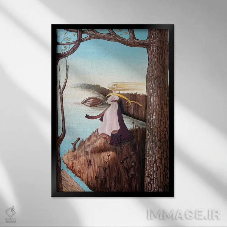 تابلو انتزاعی چخوف اثر ویکتور مولو - نمای قابدار مشکی