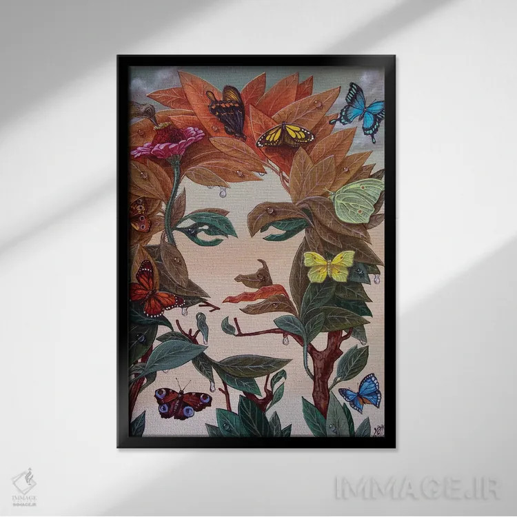 تابلو انتزاعی دریاد اثر ویکتور مولو - نمای قابدار مشکی