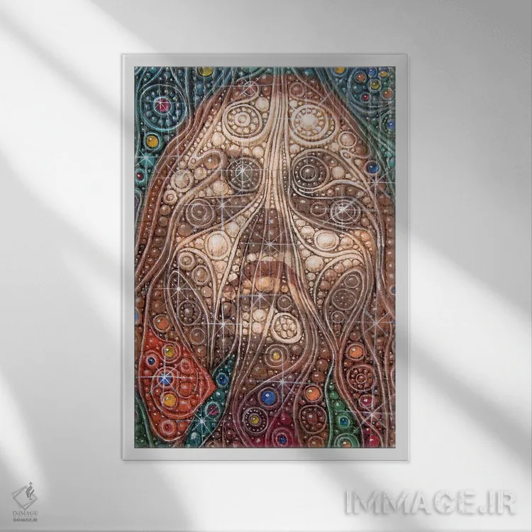 تابلو انتزاعی پرتره تزیینی اثر ویکتور مولو - نمای قابدار سفید