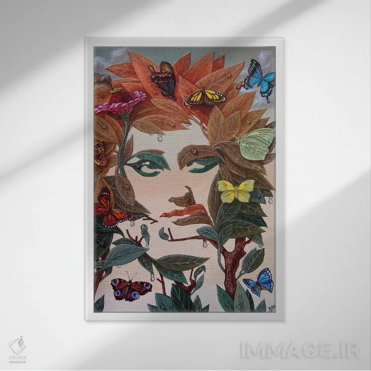تابلو انتزاعی دریاد اثر ویکتور مولو - نمای قابدار سفید