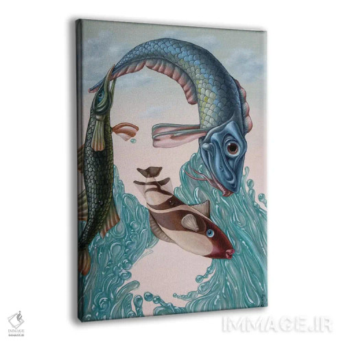 تابلو انتزاعی مونا لیزا – آب اثر ویکتور مولو - نمای پرسپکتیو محصول