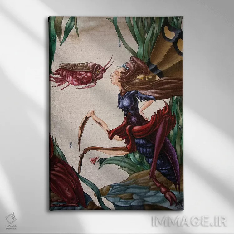 تابلو دکوراتیو آواز نخوانده آلیس کوپر درباره عشق به حشرات اثر ویکتور مولو - نمای روبهرو روی دیوار