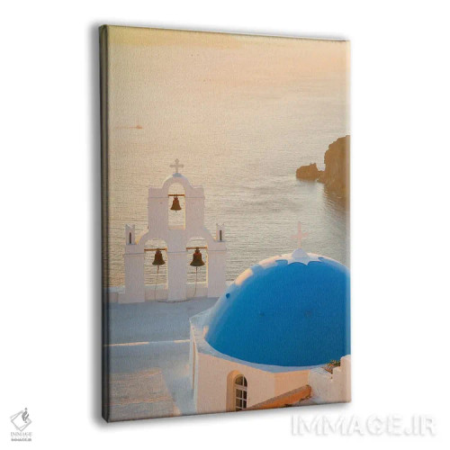 تابلو دکوراتیو غروب سانتورینی اثر ویکتوریا متاکساس - نمای پرسپکتیو محصول