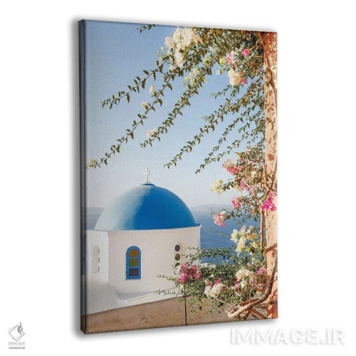 تابلو دکوراتیو سانتورینی زیبا اثر ویکتوریا متاکساس - نمای پرسپکتیو محصول