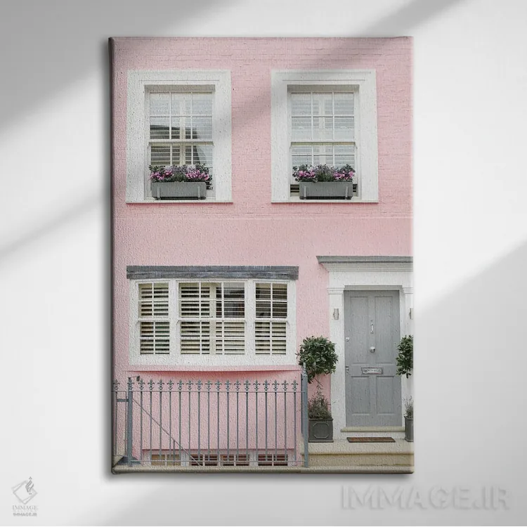 تابلو دکوراتیو لندن صورتی اثر ویکتوریا متاکساس - نمای روبهرو روی دیوار
