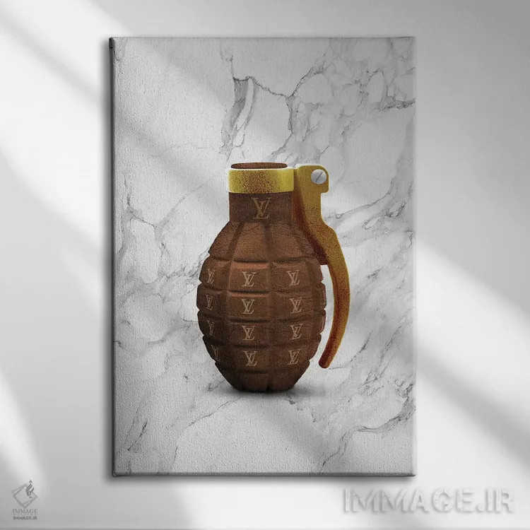 تابلو دکوراتیو نارنجک LV اثر الکساندر ونانسیو - نمای روبهرو روی دیوار