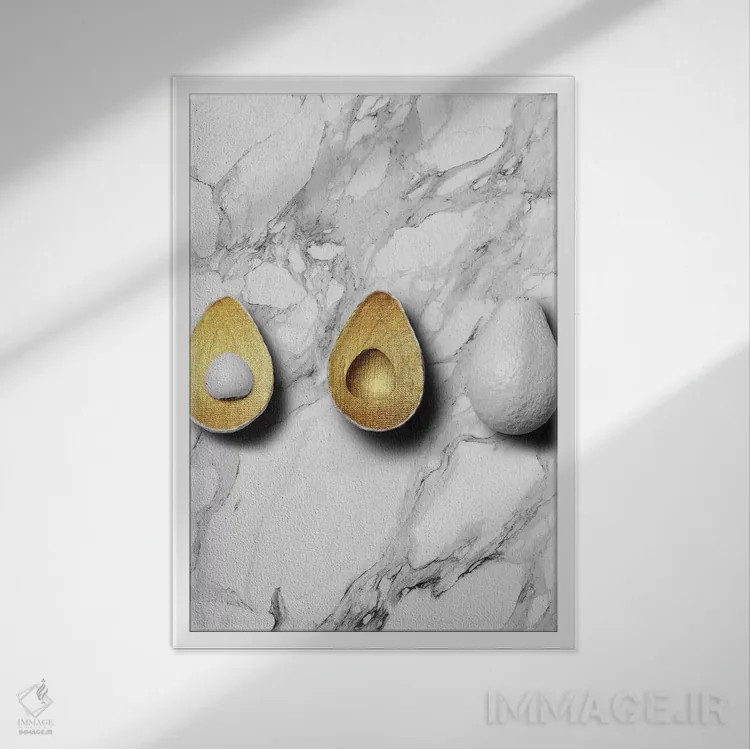 تابلو مینیمال طبیعت بی جان ۳ اثر الکساندر ونانسیو - نمای قابدار سفید