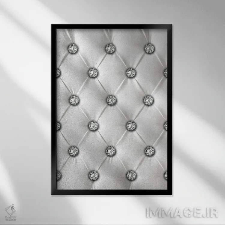 تابلو دکوراتیو چستر فیلد سفید الماسی اثر الکساندر ونانسیو - نمای قابدار مشکی