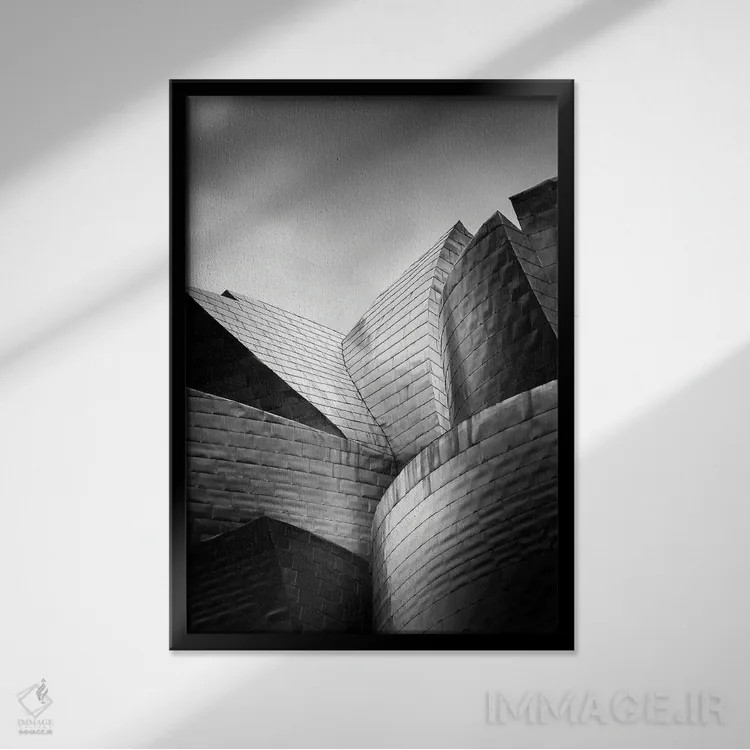 تابلو دکوراتیو موزه گوگنهایم بیلبائو II اثر الکساندر ونانسیو - نمای قابدار مشکی