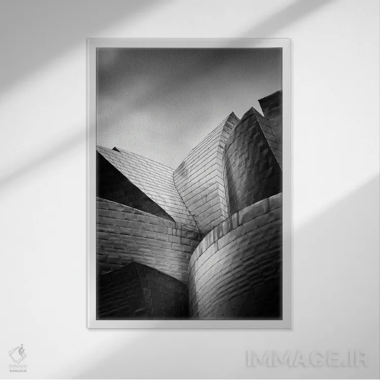 تابلو دکوراتیو موزه گوگنهایم بیلبائو II اثر الکساندر ونانسیو - نمای قابدار سفید