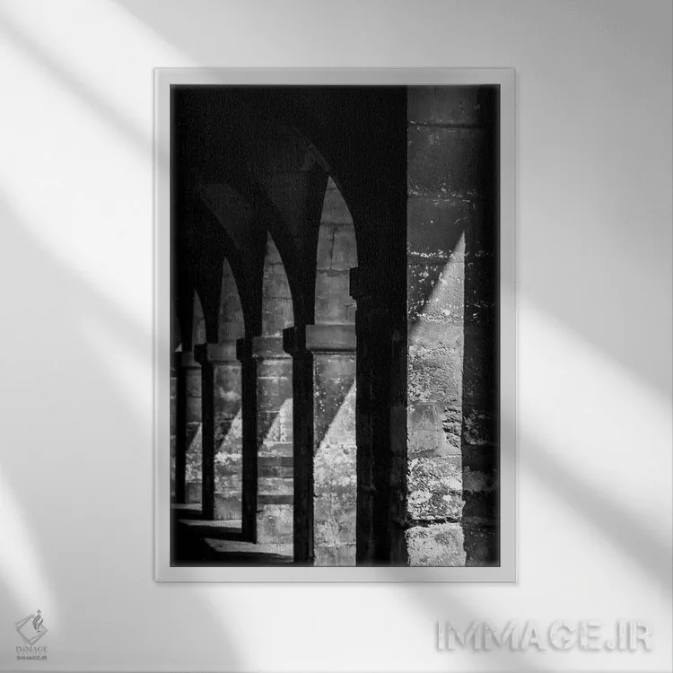 تابلو دکوراتیو پاریس در سایه های سیاه و سفید اثر الکساندر ونانسیو - نمای قابدار سفید