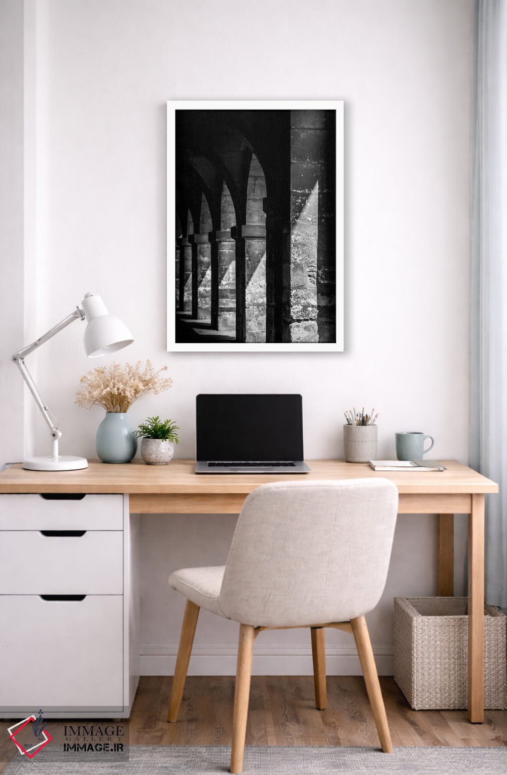 تابلو دکوراتیو پاریس در سایه های سیاه و سفید اثر الکساندر ونانسیو - D4W