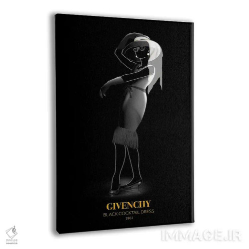 تابلو دکوراتیو Givenchy, 1961,پیراهن کوکتل مشکی، ژیوانشی، ۱۹۶۱ اثر الکساندر ونانسیو - نمای پرسپکتیو محصول