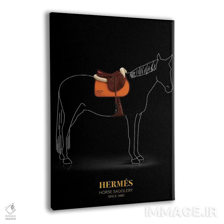 تابلو دکوراتیو Hermès, Since 1880,زین و یراق اسب، هرمس، از ۱۸۸۰ اثر الکساندر ونانسیو - نمای پرسپکتیو محصول