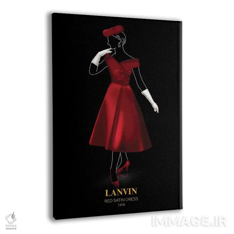 تابلو دکوراتیو Lanvin, 1956,پیراهن ساتن قرمز، لنوین، ۱۹۵۶ اثر الکساندر ونانسیو - نمای پرسپکتیو محصول