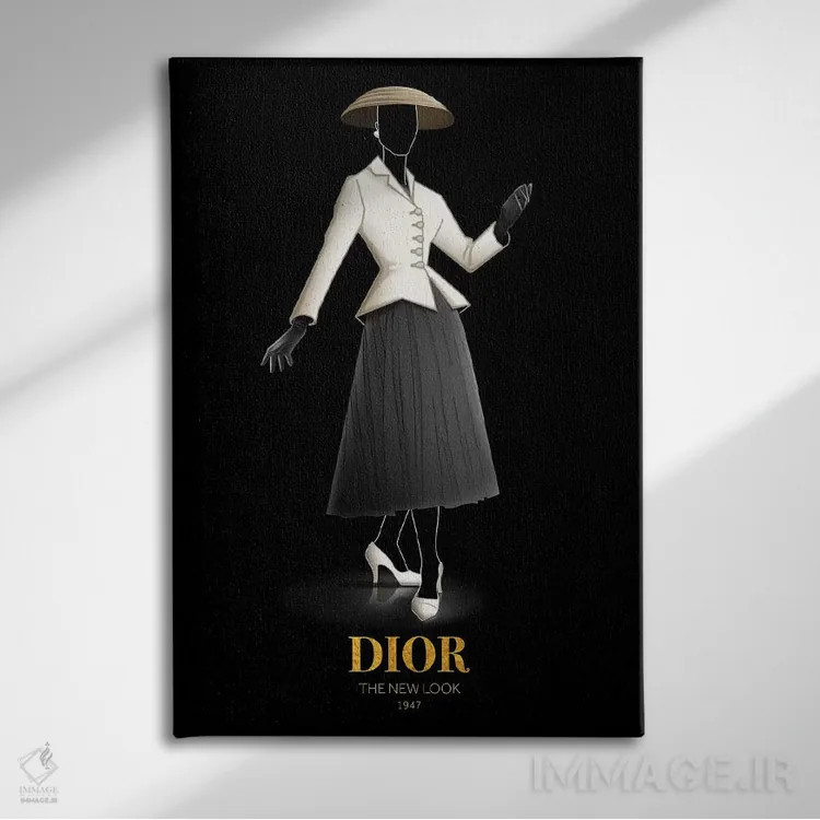 تابلو دکوراتیو Christian Dior, 1947,ظاهر نو، کریستین دیور، ۱۹۴۷ اثر الکساندر ونانسیو - نمای روبهرو روی دیوار