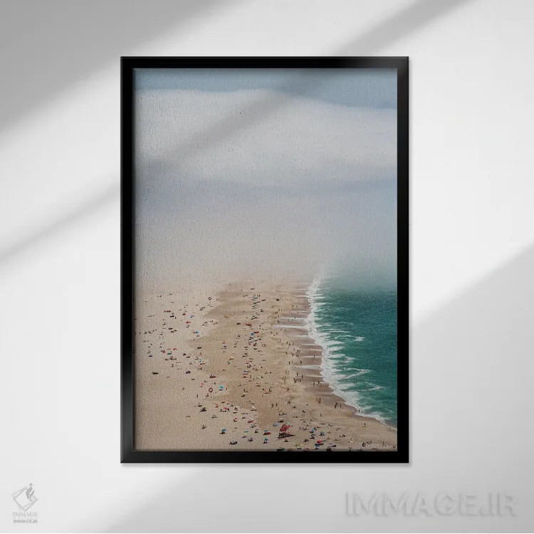 تابلو دکوراتیو Fog In Nazaré III,پرتغال، مه در نازار III اثر الکساندر ونانسیو - نمای قابدار مشکی
