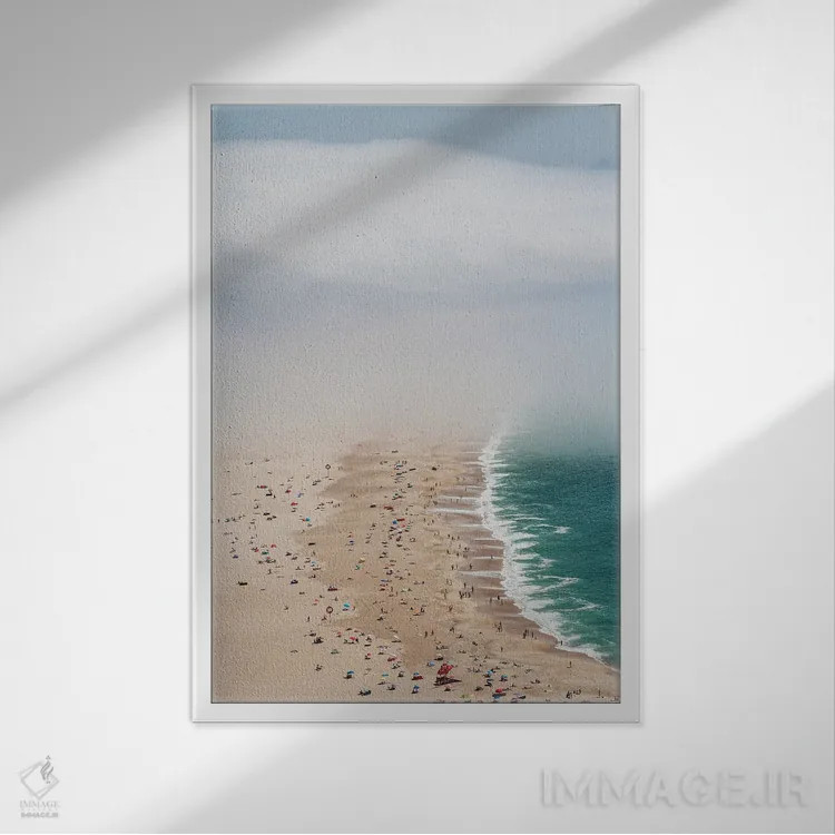 تابلو دکوراتیو Fog In Nazaré III,پرتغال، مه در نازار III اثر الکساندر ونانسیو - نمای قابدار سفید