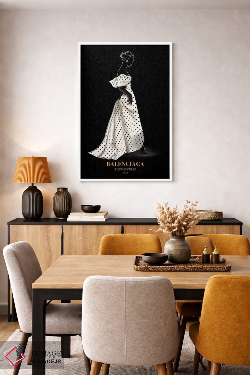 تابلو دکوراتیو Balenciaga, 1952,لباس شب، بالنسیاگا، ۱۹۵۲ اثر الکساندر ونانسیو - D4W