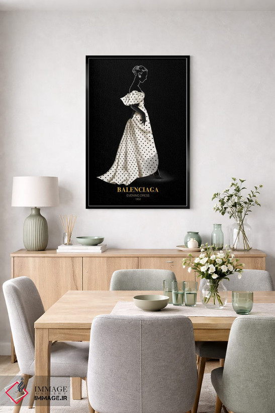 تابلو دکوراتیو Balenciaga, 1952,لباس شب، بالنسیاگا، ۱۹۵۲ اثر الکساندر ونانسیو - D5B