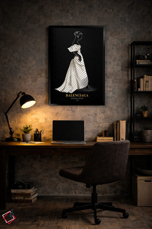 تابلو دکوراتیو Balenciaga, 1952,لباس شب، بالنسیاگا، ۱۹۵۲ اثر الکساندر ونانسیو - D6B