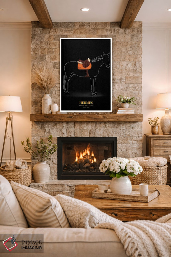 تابلو دکوراتیو Hermès, Since 1880,زین و یراق اسب، هرمس، از ۱۸۸۰ اثر الکساندر ونانسیو - D1W