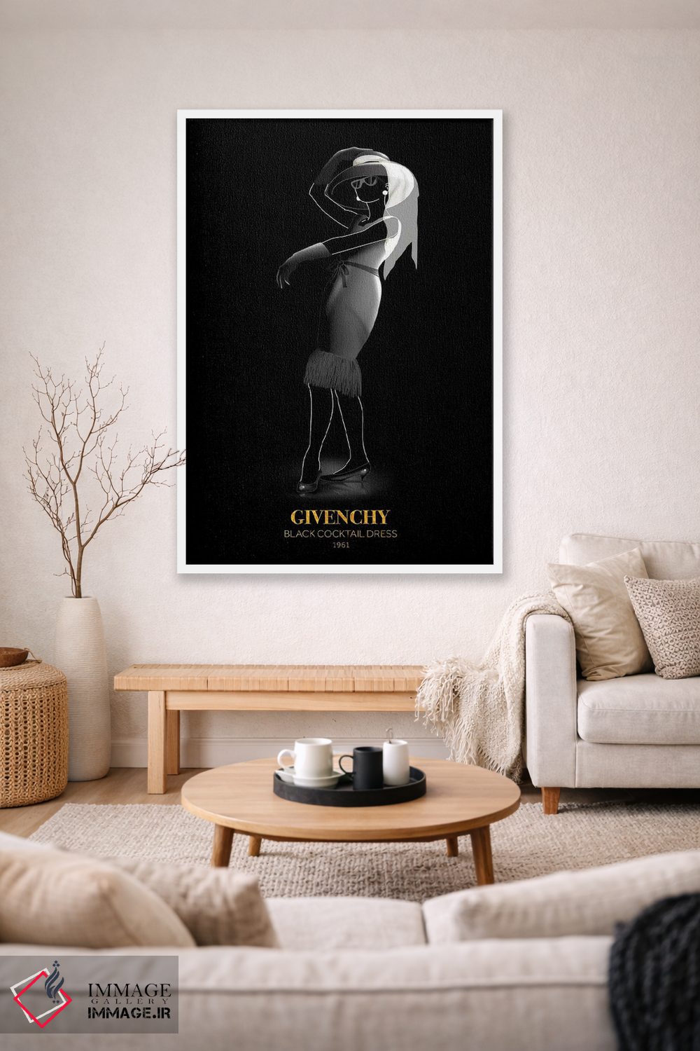 تابلو دکوراتیو Givenchy, 1961,پیراهن کوکتل مشکی، ژیوانشی، ۱۹۶۱ اثر الکساندر ونانسیو - D1W