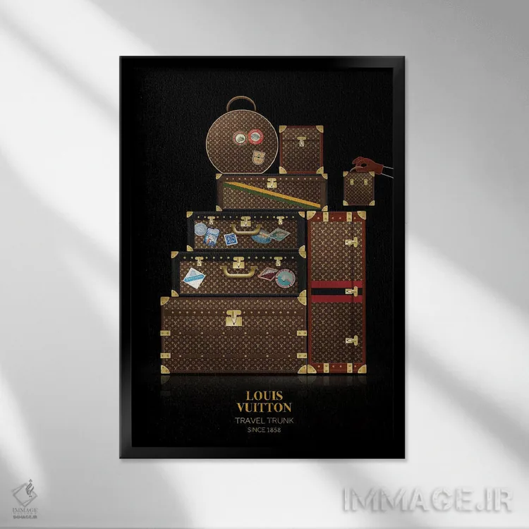 تابلو دکوراتیو Louis Vuitton, Since 1858,صندوق مسافرتی، لویی ویتون، ا… اثر الکساندر ونانسیو - نمای قابدار مشکی