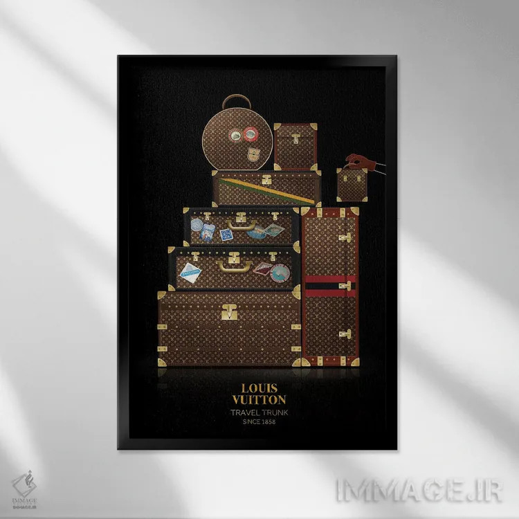 تابلو دکوراتیو Louis Vuitton, Since 1858,صندوق مسافرتی، لویی ویتون، ا… اثر الکساندر ونانسیو - نمای قابدار مشکی
