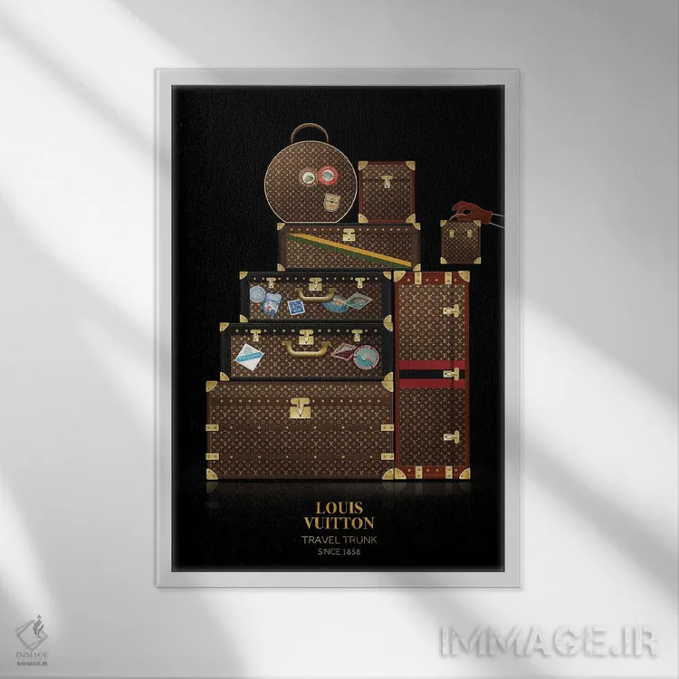 تابلو دکوراتیو Louis Vuitton, Since 1858,صندوق مسافرتی، لویی ویتون، ا… اثر الکساندر ونانسیو - نمای قابدار سفید