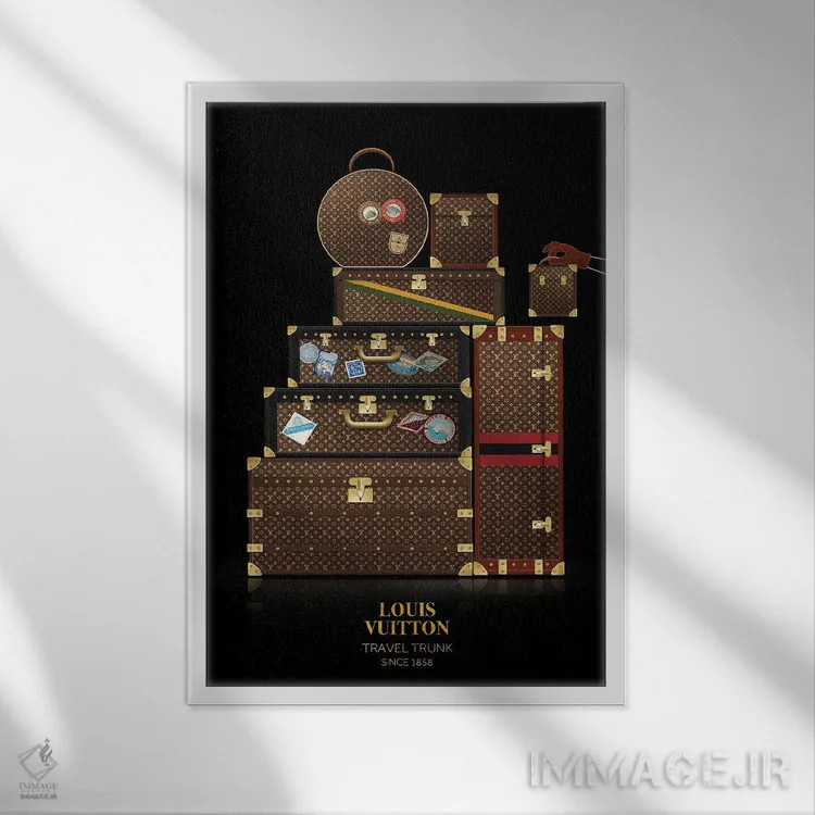 تابلو دکوراتیو Louis Vuitton, Since 1858,صندوق مسافرتی، لویی ویتون، ا… اثر الکساندر ونانسیو - نمای قابدار سفید
