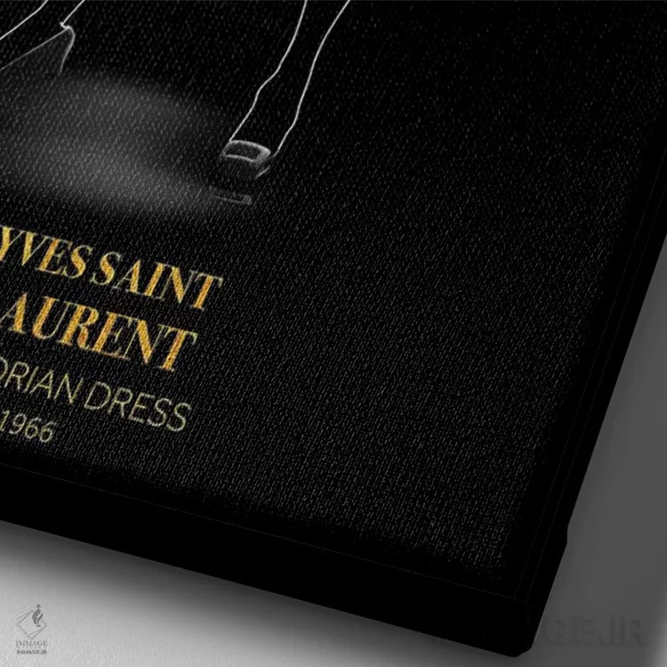 تابلو دکوراتیو Yves Saint Laurent, 1966,پیراهن موندریان، ایو سن لوران… اثر الکساندر ونانسیو - نمای نزدیک بافت بوم